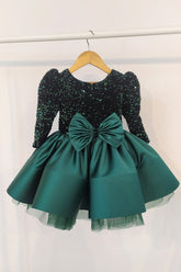 Green sequins dress